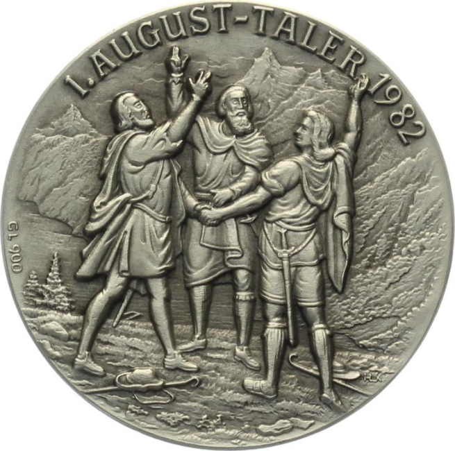1. August-Taler 1982 - Tell's Apfelschuss